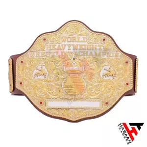 BIG GOLD World Heavyweight Championship Title Belt Replica Adult Size 2mm Brass - Picture 1 of 5
