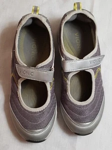 Vionic Komfortschuhe Größe 7,5 grau/Lavendel Komposition Sohlen Haken & Schlaufenverschluss - Bild 1 von 9