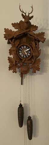 Vintage German Black Forest 8 Day Hunter Cuckoo Clock Medium Size 20x12 Cover