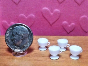 Dollhouse Miniature Chrysnbon 4 Cups, White or Amber - 1:12 - Picture 1 of 3