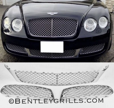 Parrillas Bentley Flying Spur cromadas parrillas inferiores 2004 a 2009 MANSORY 3 piezas - Imagen 1 de 4