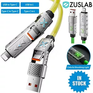 ZUSLAB 4 in 1 Type-C/USB to Type-C PD240W Fast Charging Cable For iPhone Samsung - Picture 1 of 12