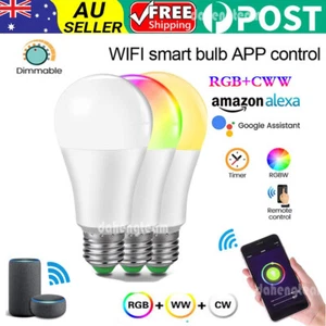 15W E27 Tuya WiFi Smart LED Light Bulb RGBWW Globe Lamps For Alexa Google Home - Picture 1 of 16