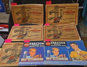 7 Gilbert Erector Set How To Make 'Em Instruction Books - 1934-59 SEE LIST - Picture 1 of 22
