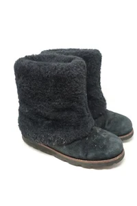 Womens Ugg Maylin Black Shearling Suede Boots Winter Size 7 - Picture 1 of 9