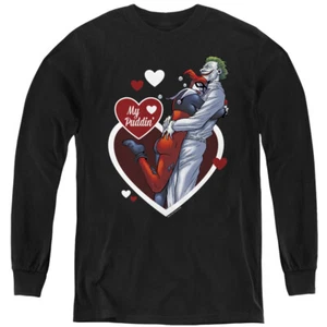 Batman Kids Long Sleeve Shirt My Puddin Black Tee - Picture 1 of 1