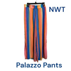 NWT PERFECT for SPRING/SUMMER/BEACH PALAZZO PANTS SIZE: LARGE - Picture 1 of 8