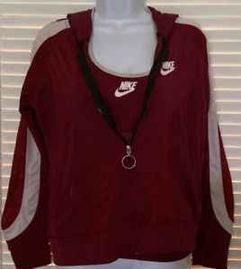 Youth Girl's Nike 2 Piece Tank & Light Weight Hoodie Jacket Set, L/XL, Burgandy - Picture 1 of 7