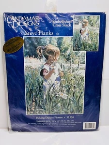 12"X16" Candamar Designs Embellished Cross Stitch Picking Daisies #51136 - Picture 1 of 6