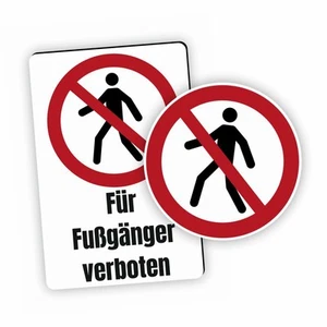 Verbotszeichen Für Fußgänger verboten Verbotsschild (P004) Piktogram | DIN 7010 - Bild 1 von 23
