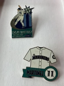 2 SEATTLE MARINERS EDGAR MARTINEZ 5 TIME ALL STAR PIN & Vtg. 2001 Pin - Picture 1 of 5