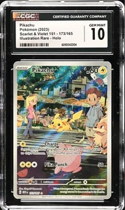 CGC 10 GEM MINT Pikachu 173/165 Illustration Rare 151 Holo Englisch 2023 Pokemon - Bild 1 von 2