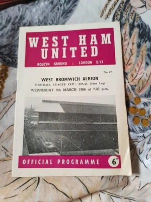 1966 LEAGUE CUP FINAL 1ST LEG WEST HAM UNITED V WEST BROMWICH ALBION 9 MARCH (27 - Image 1 of 4