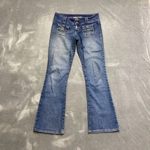 Paris Blues Soulmate Mid Rise Bareback Flare Jeans Womens 11 Blue Stretch Denim - Picture 1 of 17