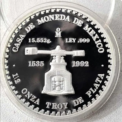 MESSICO 1/2 OZ 1993 PROOF ONCIA PIEDRA DE LOS SOLES ARGENTO SILVER PURO 999 GEM - Immagine 1 di 4