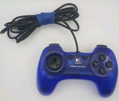 Logitech Precision Video Game Controller Model G-UG15 Blue Wired USB - Image 1 of 4