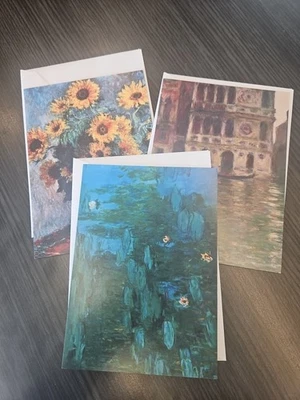 Claude Monet Blank Greeting Cards W/Envelopes Lot Of 3 New C007 - Изображение 1 из 4