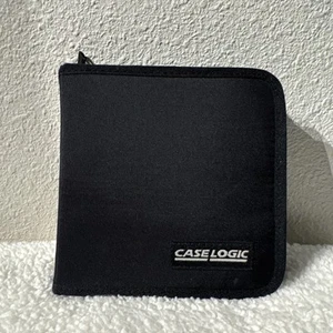 Vtg CASE LOGIC Square Portable 12 CD DISC Zippered CASE Wallet Travel Storage - Picture 1 of 9