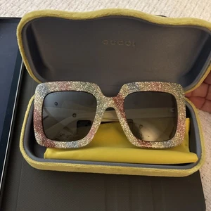 Gucci Sonnenbrille quadratisches Gestell Glitzer wunderschön  - Bild 1 von 5