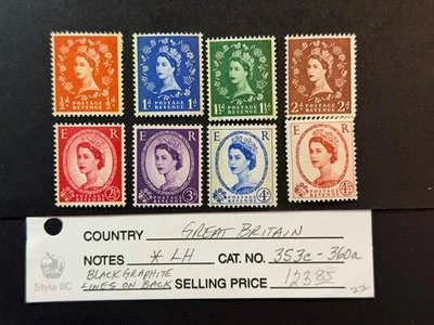 Gran Bretaña # 353c - 260a MLH líneas negras/espalda Scott valor $ 124,00 Foto 1 de 4