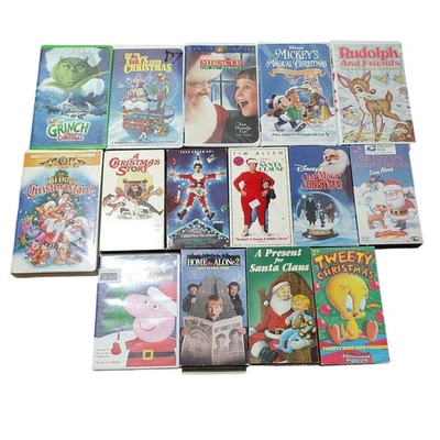 Lot 14 VHS 1 Dvd Christmas Story Vacation Santa Clause Grinch Miracle 34th Alone - Image 1 of 4