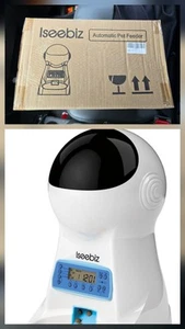 Iseebiz Alimentatore Automatico per Gatti, 101oz / 3L Mangiatoia per Gatti Temporizzata per Cibo Secco Nuovo - Foto 1 di 8