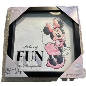 Disney 100 ARTE DE PARED ENMARCADO MINNE MOUSE Su tipo de diversión para hacer lo imposible - Imagen 1 de 3