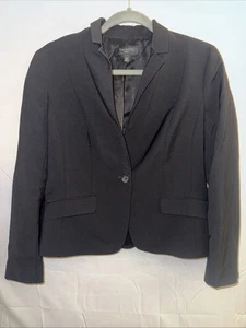 Talbots Blazer/Jacke einfarbig schwarz asymmetrisch Knopfleiste Verschluss Damen 10P - Bild 1 von 4