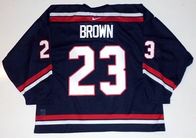 DUSTIN BROWN 2002 WORLD JUNIORS TEAM USA NIKE JERSEY BLUE LOS ANGELES KINGS NEW - Image 1 of 3