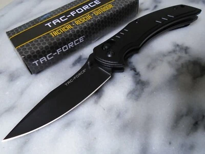 Tac-Force Ball Bearing Axis Lock Black Pocket Knife Folder 7Cr17MoV TF-1036BK