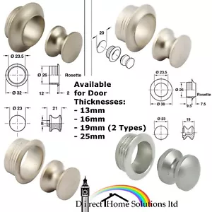 Hafele Mini Push Lock Rosette & Kpob Set 13mm / 16mm / 19mm / 25mm Door Caravan Camper - Imagen 1 de 8
