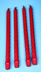 4 Candele coniche ecclesiastiche spirali 12" ROSSE Mack Miller Syracuse NY Natale - Foto 1 di 11