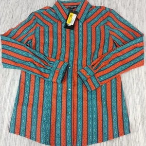 Cruel Girl Pearl Snap Shirt MEDIUM Geometric Print Cowgirl Top Western Rodeo - Picture 1 of 7