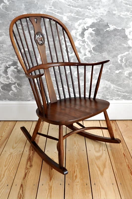 Vintage Retro Mid century 60's Ercol Chairmaker Swan Back Rocking Chair mdl 949 - Image 1 of 4