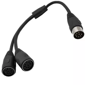 8 Pin DIN Splitter Y Adapter Cable 1 Male to Two Female Splitter - Picture 1 of 8