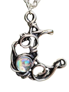 Luna collar colgante alambre místico topacio piedra preciosa luna creciente... - Imagen 1 de 24