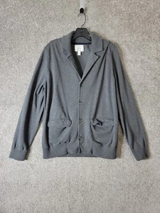 JOS A BANK Strickjacke Pullover Herren L grau Strick Knopf Ellenbogen Patch - Bild 1 von 14