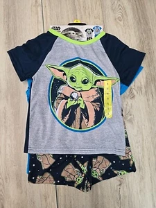 Star Wars Mandalorian Baby Yoda 4 Piece Pajama Set Size 5 New - Picture 1 of 5