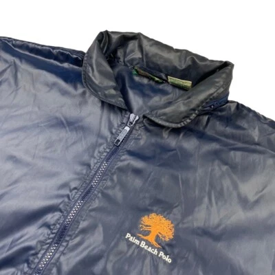 VTG Izod Club Men’s Palm Beach Polo Windbreaker Bomber Jacket Navy • Large - Imagem 1 de 4
