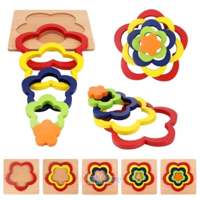 6pcs Wooden Jigsaw Puzzle For Toddlers Kids Montessori Early Educational Toys - Image 1 of 4