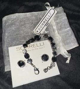 SORRELLI Pulsera y Postes Pendientes Luna de Medianoche con Etiquetas Bolsa - Imagen 1 de 6