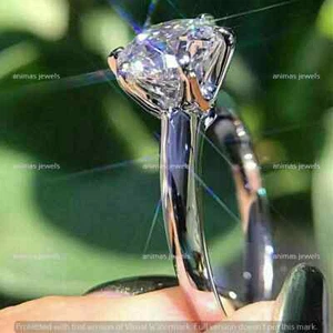 2.5 CT Round Cut Moissanite Solitaire Engagement Ring Real 925 Sterling Silver - Picture 1 of 4