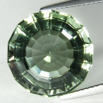12.55Cts Deslumbrante Amatista Verde Natural (prasiolita) Redondo Corte Personalizado Ref VIDEO Foto 1 de 3