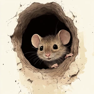 Wandtattoo Aufkleber Lustige Maus im Loch Wandaufkleber 18X18 cm Groß - Bild 1 von 1