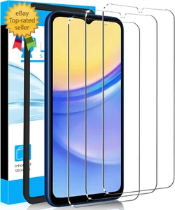 3 Pack for Samsung Galaxy A15 5G Screen Protector, Tempered Glass Film - Picture 1 of 4
