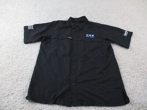 Game Guard Shirt Mens Large Black Outdoor Vented Button Fishing Polyester Logo B - Picture 1 of 10