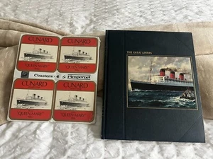 R.M.S. Queen Mary Cunard White Star Coasters *Sealed* 4 Pack + Great Liners Book - Picture 1 of 8