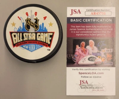 SERGEI FEDOROV SIGNED 1994 NHL ALL-STAR GAME HOCKEY PUCK AUTO JSA AUTOGRAPH COA - Image 1 of 4