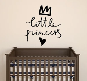 Vinyl Wall Decal Baby Little Princess Love Crown Stickers 22.5 in x 20 in gz181 - Picture 1 of 2