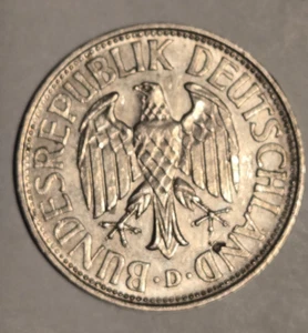 Germany 1959 One Deutsche Mark (D Mint;Munich) KM#110-Schon#108 (X48) - Picture 1 of 2